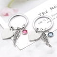 thumbnail image 1 of Trayknick A Piece of My Heart is in Heaven Letters Drop Wing Rhinestone Keychain Key Ring Blue, 1 of 6