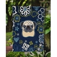 thumbnail image 3 of Carolines Treasures BB5113GF Blue Flowers Fawn Pug Garden Size Flag, 3 of 3