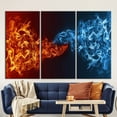 thumbnail image 2 of Element War Canvas Art, Red Vs Blue Wall Decor, Ice Heat Art, Abstract Wall Decor, Fire Vs Water War Wall Decor, Modern Poster, Canvas Wall Decor - Rolled Canvas, 2 of 6