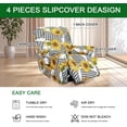 thumbnail image 3 of CHUNTIAN Recliner Chair Cover 4-Pieces Lazyboy Cover for Recliner Chair with Storage Pockets Furniture Protector for Living Room, Jacquard Sofa Slipcover for Kids, Pets, Dog and Cat, 06, 3 of 5