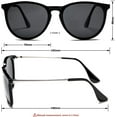 thumbnail image 2 of QiShi Vintage Round Sunglasses for Women Men Classic Retro Designer Style-Black, 2 of 8