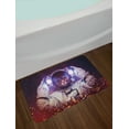 thumbnail image 2 of Space Cat Bath Mat, Astronaut Cat in Suit Outer Space Nebula Galaxy Cosmos Fire Image, Non-Slip Plush Mat Bathroom Kitchen Laundry Room Decor, 29.5 X 17.5 Inches, Purple Dark Blue and White, Ambesonne, 2 of 2
