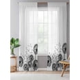 thumbnail image 5 of Sheer Curtains 108 Inches Long, Dandelion Semi Sheer Curtains Light Filtering Window Treatment, Black White Modern Country Rustic Plants Privacy Voile Drapes for Living Room Bedroom 52x108 Inch, 5 of 7