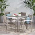 thumbnail image 2 of Noble House Peridot 5 Piece Wicker Top Patio Dining Set in Silver and Taupe, 2 of 10