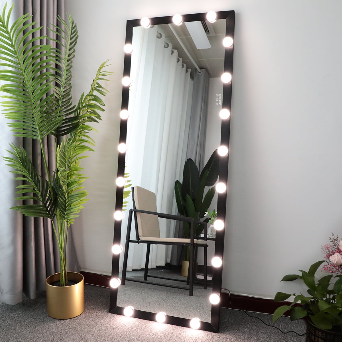 Floor Mirror, Full Length Vanity Mirror with Lights, Wall Mirror for