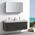 thumbnail image 2 of Fresca Valencia 60" Wall Hung Wood Bathroom Vanity with Double Sinks in Gray Oak, 2 of 5