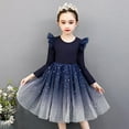 thumbnail image 5 of Tulle Dress for Girls Fashion Long Sleeve Crewneck Princess Dresses Summer Vacation Beach Clothes Size 4-12, 5 of 7