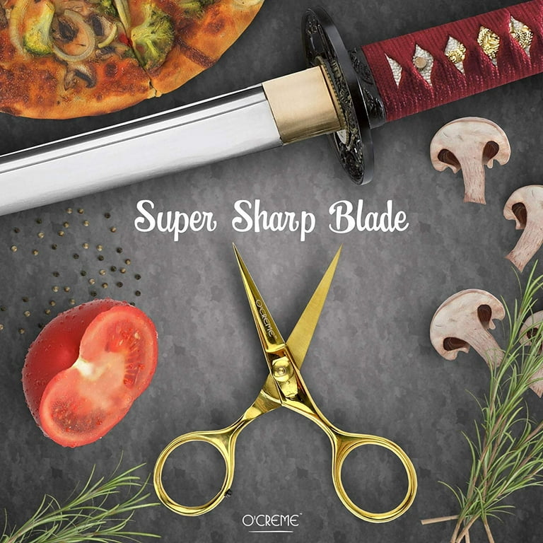 O'Creme Super Sharp Gold Stainless Steel Chef Scissors | Bakedeco