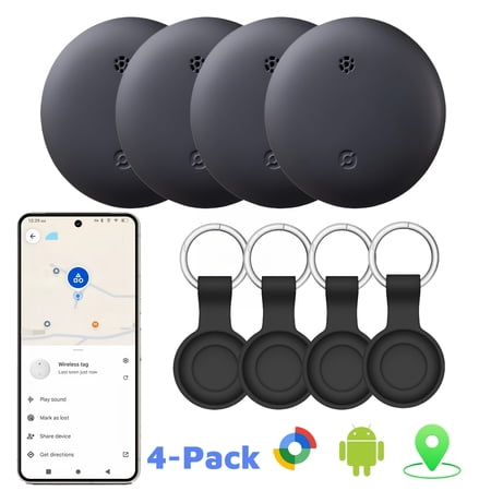 4 Pack Android Air Tracker, for Android Phones Item Locator Google Certified Key Finder/Luggage Tracker/Item Locator Compatible with Google Find My Device App