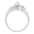 thumbnail image 5 of 14k White Gold Freshwater Cultured Pearl And Diamond Heart Ring, 5 of 8