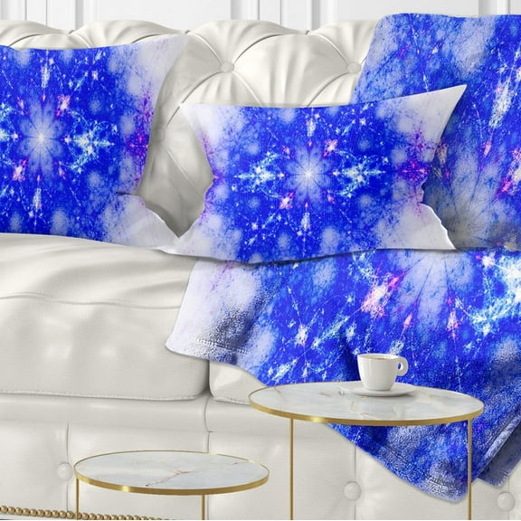 Designart Blue Illustration Pattern - Abstract Throw Pillow - 12x20