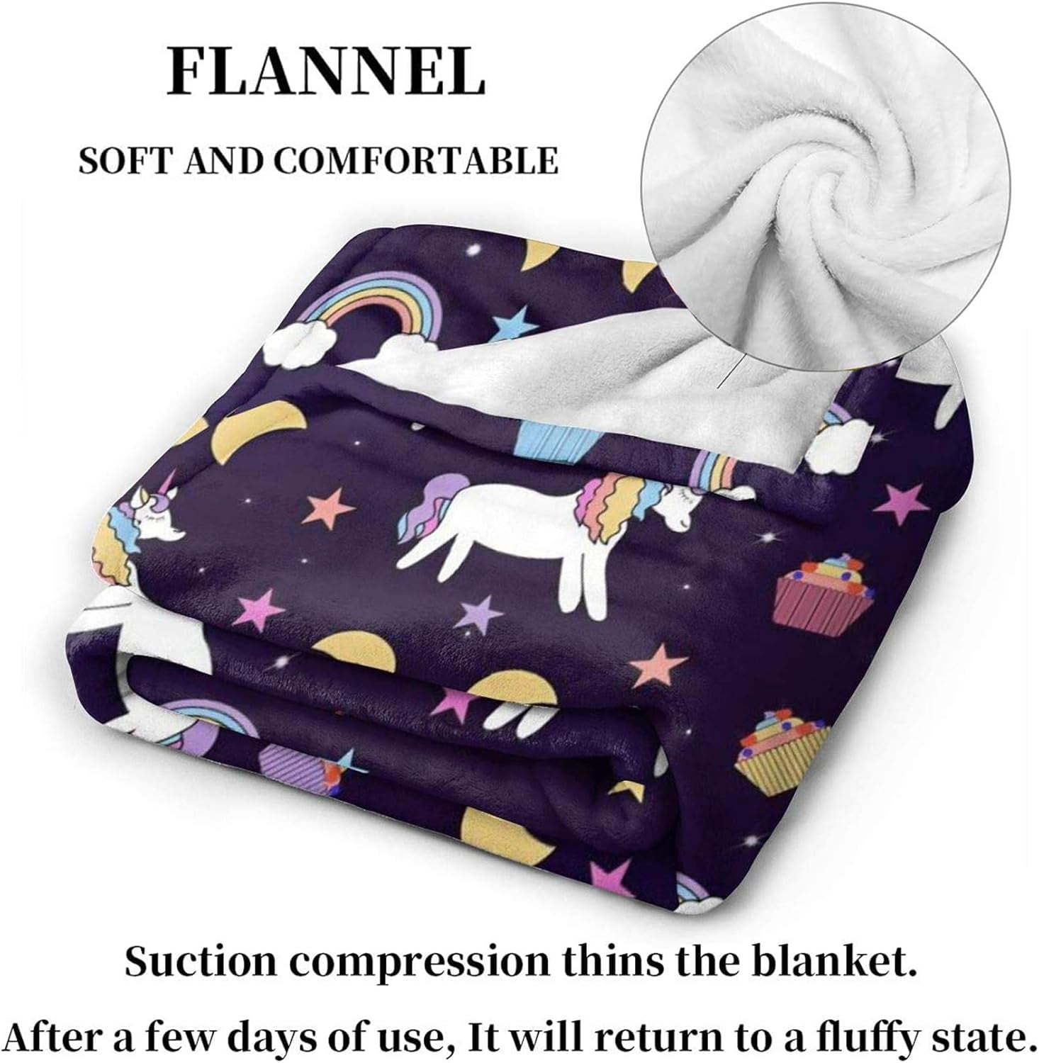 Unicorn Flannel Throw Blankets,Cute Rainbow Unicorn Plush Throw Blanket ,Soft Cozy Warm Blankets and Throws for Kids Girls Women,Fuzzy Velvet Blanket for Couch Bed Living Room,All Seasons 50"x40"