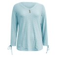 thumbnail image 5 of Endives Women's Shirts V Neck Long Sleeved Shirt Top Loose Dress Casual White Shirt Plus Size, 5 of 6
