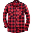 thumbnail image 2 of Alimens & Gentle Camisas casuales de franela a cuadros de manga larga con botones y ajuste regular para hombre, 2 of 4