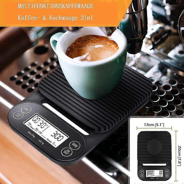 Digital coffee scale, electric kitchen scale with timer led display multifunction food cooking per s