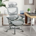 thumbnail image 5 of Ergonomic Office Chair - High Back Mesh with Adjustable Arms, Footrest, Lumbar Support and Tilt Lock for Home Office and Workspace, Grey, 5 of 10