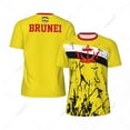 thumbnail image 2 of Exclusive design Brunei Flag Grain 3D Printed Men For Running Bike Soccer Tennis Fitness Sports tshirt Mesh Fans Short T-shirt, 2 of 14
