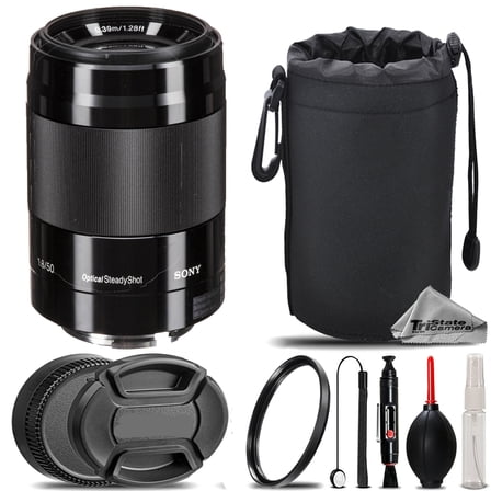 Sony E 50mm f/1.8 OSS Lens (Black)   UV Filter    Hood   Lens Pouch- Basic Kit