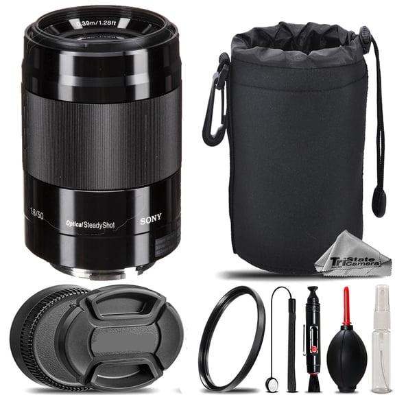 Sony E 50mm f/1.8 OSS Lens (Black)   UV Filter    Hood   Lens Pouch- Basic Kit