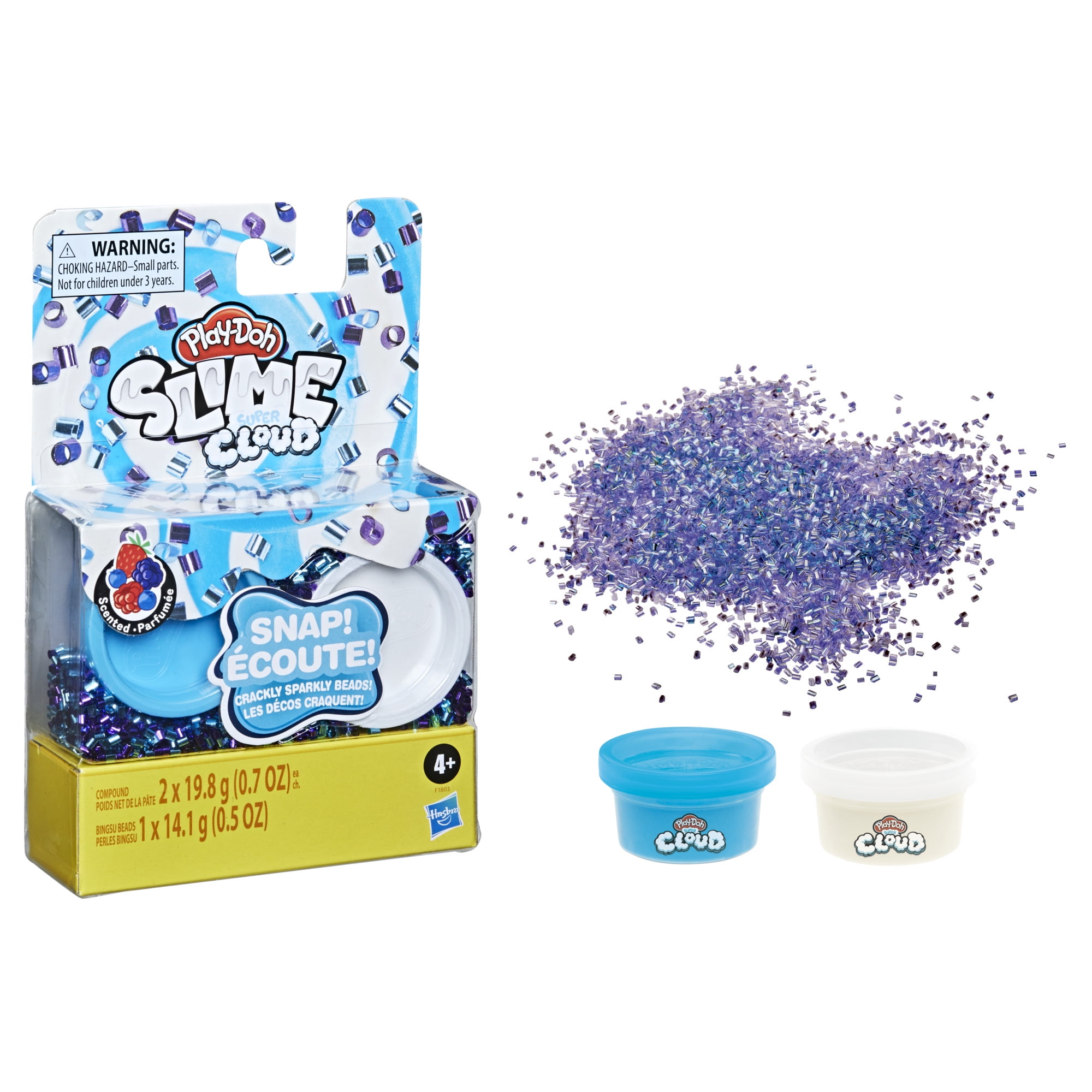 PlayDoh Slime Super Cloud Satisfying Snaps, Scented, Crackly Sparkly Beads