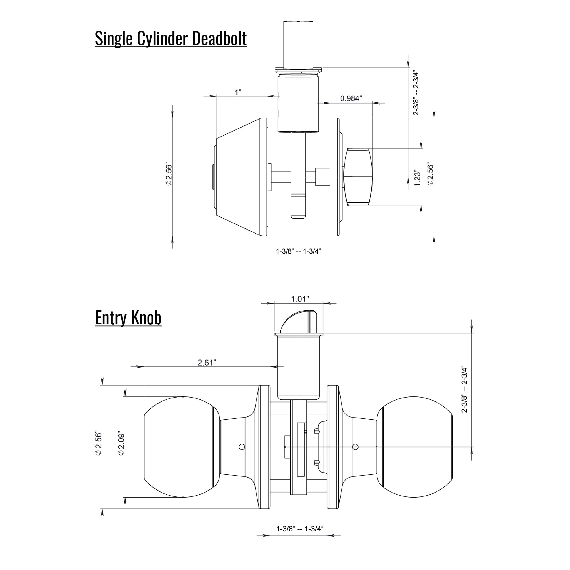 Premier Lock® Solid Brass Entry Lock Set Door Knob & Deadbolt Keyed Alike SC1 Keyway. 6 Total Keys, Keyed Alike