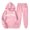 Pink, variant on Wyobmus Womens 2 Piece Outfits Lounge Hoodie Sweatsuit Sets Letter Printed Long Sleeve Sweatshirt Baggy Fall Fashion Sweatpants With Pockets Black