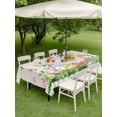 thumbnail image 3 of Outdoor Tablecloth with Umbrella Hole and Zipper, Happy Easter Bunny Rectangle Table Cloth 60x102 Inch Waterproof Tablecloth, Spring Floral Burlap Sage Green Plaid Picnic Table Cover for Patio, 3 of 7