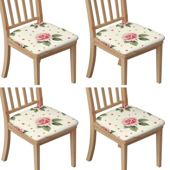 Pioneer Flower Seat Covers for Dining Room Chairs Set Of 4,Stretch Printed Washable Chair Seat Cover with Elastic Ties and Button,Removable Waterproof Couch Cushion Covers