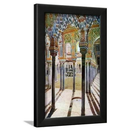 Metal Granada Wall - Court of the Lions, the Alhambra, Granada, Andalusia, Spain, C1924 Framed Print Wall Art