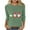 Green, variant on qelini Christmas Tee Shirts for Women Plus Size Dwarf Print Crewneck Pullover Ribbed 3/4 Sleeve Tops Casual Holiday Blouses