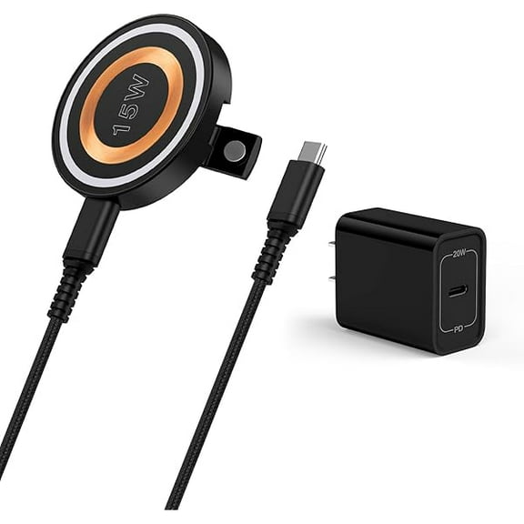 Samsung Wireless Charger for Galaxy S25 S24 S23 S22 S21 S20 Ultra FE Z Fold Flip 6 5 Pixel 9 8 7 6 Pro 8A,15W Magnetic Wireless Magsafe Fast Charging Pad for iPhone 16 15 14 Pro Max&20W USB C Adapter