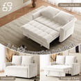 thumbnail image 2 of Rophefx 3-in-1 Pull Out Sofa Bed, Futon Sofa, Convertible Chenille Sleeper Chair Bed for Living Room,White, 2 of 8