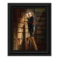 thumbnail image 2 of The Bookworm by Carl Spitzweg Framed Wall Art Print, Great Library Art or Gift for Avid Reader, 11x14, 2412, 2 of 6