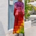 thumbnail image 2 of Vestido largo de fiesta con colores estilo bloque de construcción Vestido de falda de verano para mujer, 2 of 4