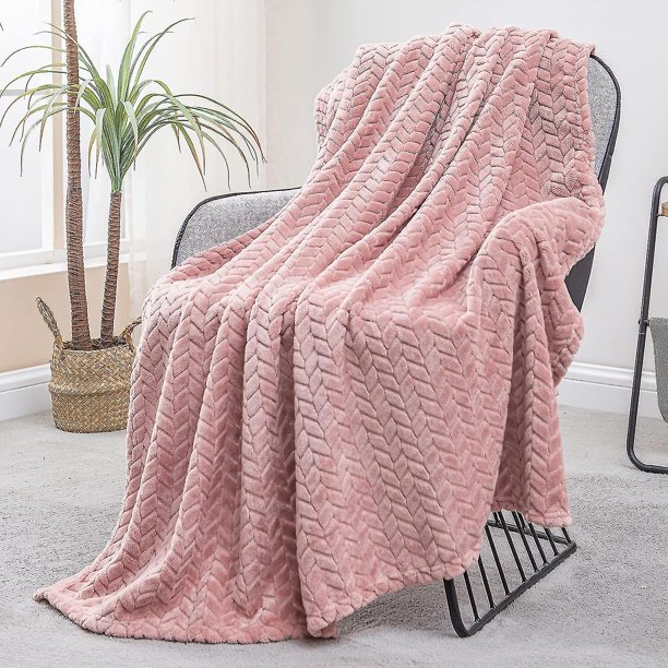 Manta de franela YONGSHENG 127x178 Cm suave tejido Jacquard rosa