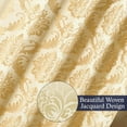 thumbnail image 5 of DL DREAMFIELD LINEN Jacquard Elegant Damask Beige Rod Pocket Curtains, 54” x 84” (2 Panels), 5 of 8