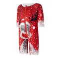 thumbnail image 4 of Vestido Rojo Para Padres E Hijos Conjunto de pijama familiar de 2 piezas Conjunto informal de manga larga con estampado de alce y pantalones Traje diario Kuymtek Bebe Rojo 6M para Niño, 4 of 7
