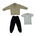 thumbnail image 1 of Figura de acción 1:6, ropa, chaqueta, pantalones, camiseta, disfraz de muñeca, pantalones para 12 pulgadas Caqui, 1 of 9