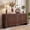 Walnut, variant on YDN 58" Fluted Buffet Cabinet with Storage Accent Sideboard,Modern Sideboards & Buffets with Rounded Edges, Wood Sideboard Buffet Cabinet W/Adjustable Shelves for Kitchen Living Room Entryway,Walnut