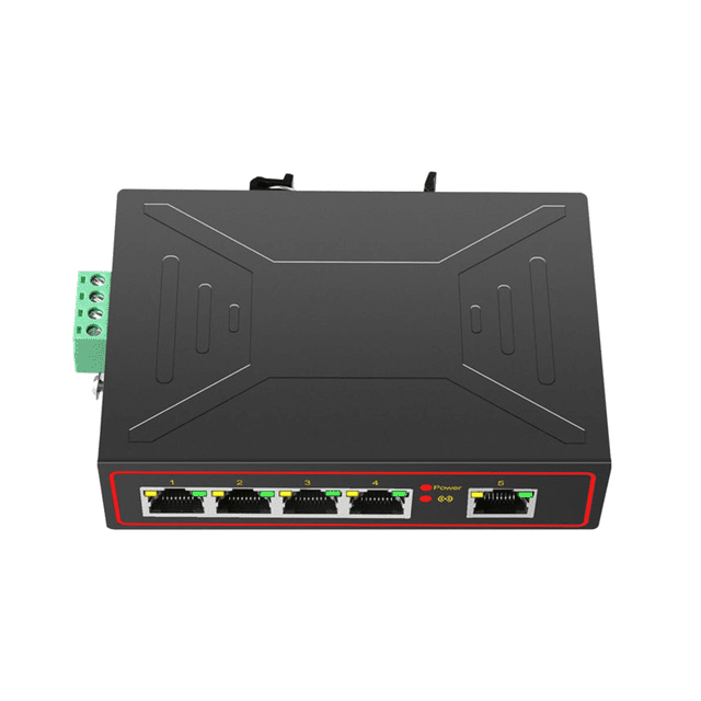 5 Ports 100M Industrial Network Switch RJ45 Hub Internet Splitter RJ45 Switch Plug and Play DIN Rail Type Enhance Switch