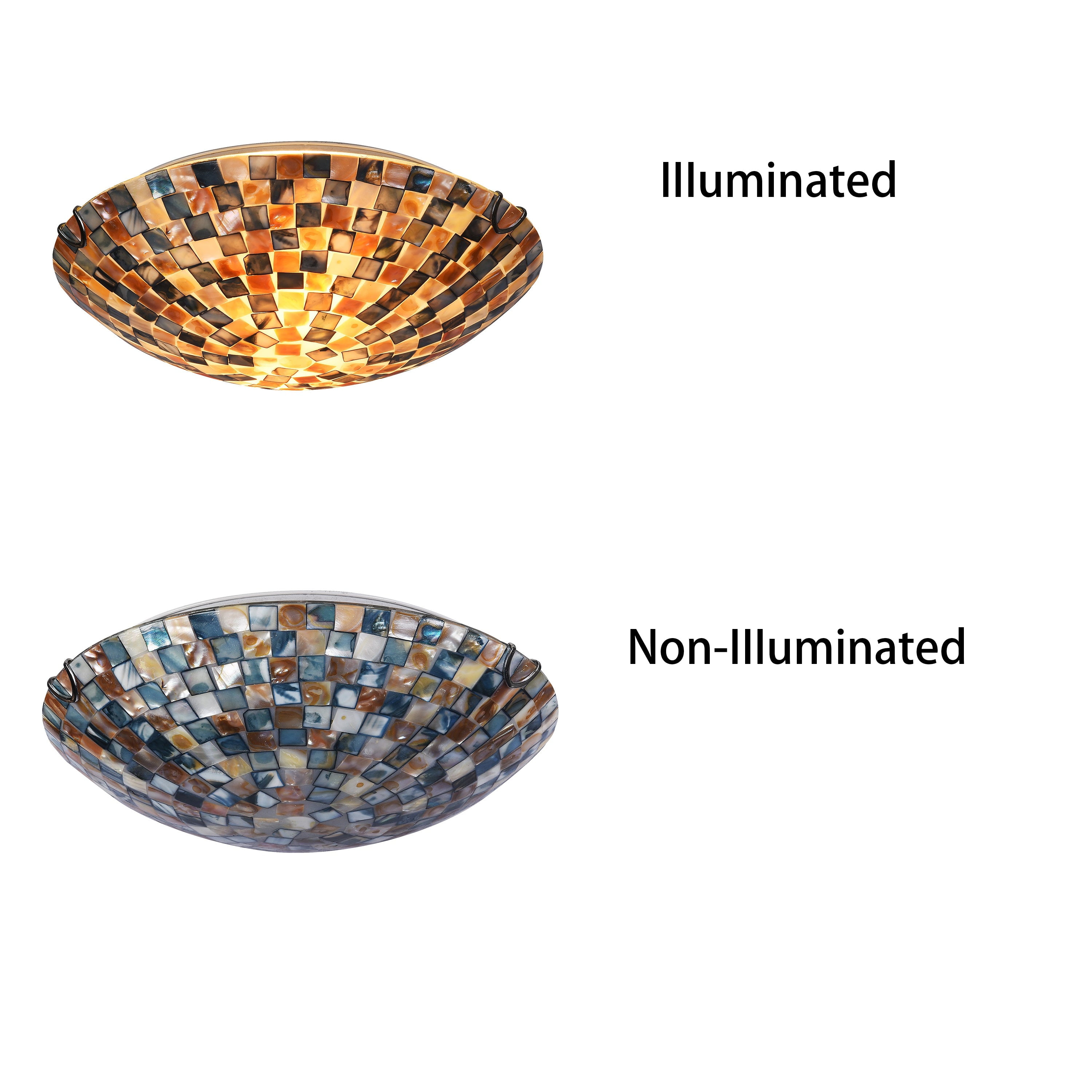 RADIANCE Goods Mosaic 2 Light Flushmount Ceiling Fixture 12" Shade