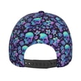 thumbnail image 3 of Kdxio Unisex Blue Flower Skull Pattern Baseball Cap Unisex Washed Classic Adjustable Hat, 3 of 5