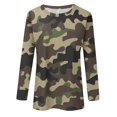 thumbnail image 4 of GIPQJK Camouflage Shirts for Women Fall Trendy Graphic Long Sleeve Sweatshirts Tops Crewneck Loose Fit Pullovers Camouflage,4XL, 4 of 5