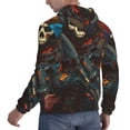 thumbnail image 6 of Honeii Vibrant Skull Soldier Pattern Mens Hoodies Men's Loose Sleeve Sweatshirt,Pullover Hooded Sweatshirt for Men,Essentials Hoodie-Large, 6 of 7