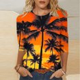 thumbnail image 2 of CYMMPU T-Shirts 3/4 Sleeve Crew Neck Loose Fit Blouses for Women Dressy Casual Summer Trendy Shirts Floral Pattern Spring Tops Empire Waist A Line T-Shirts Yellow XXXL, 2 of 5
