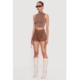 thumbnail image 3 of Women's Faux Suede Tabbed Cargo Pocket Shorts, 3 of 5