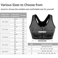 thumbnail image 5 of 3 Pack Women's Sports Bra Zip Front Non Wired Comfy Post Surgery Bra with Removable Pads, 5 of 5