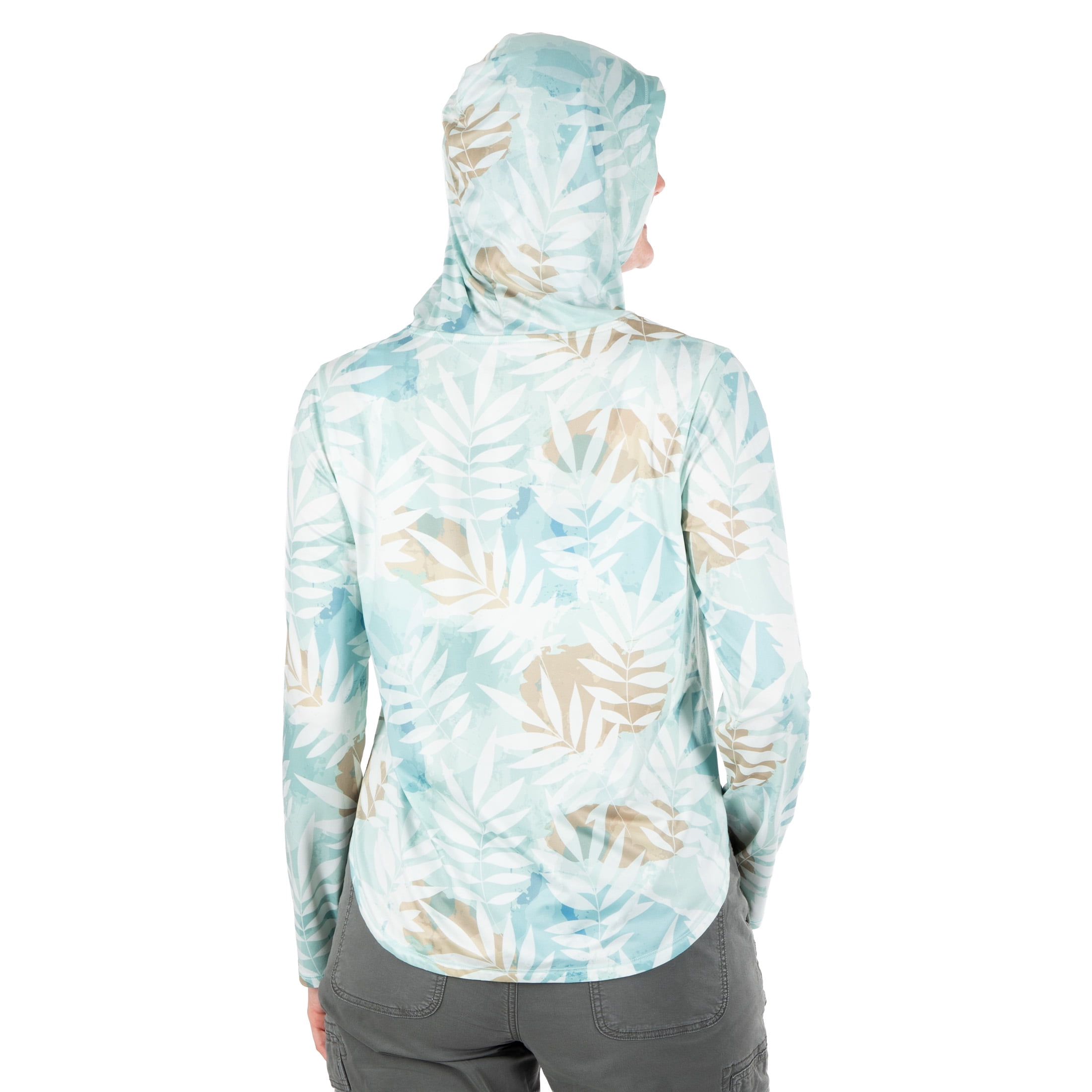 Realtree Women's Long Sleeve Performance Fishing Hoodie, Sea Spray, 2XL