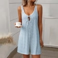 thumbnail image 1 of LOVZFMLL Pyjama Sans Manches à Imprimé Floral pour Femmes Combinaison Shorts Bleu Clair m, 1 of 4