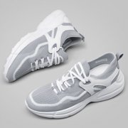 CMR CHAMARIPA Lightweight Elevator Shoes - Gray Knit Height Increasing Sneakers For Men 7CM / 2.76 Inches